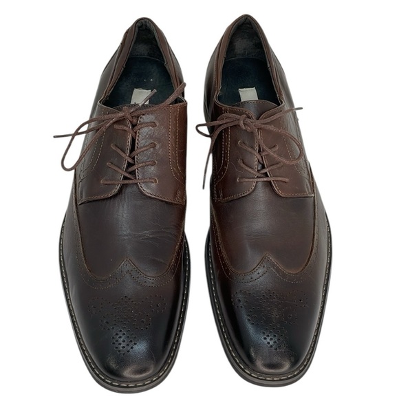 Joseph Abboud Men's Brown Leather Dress Shoes Wingtips Lace Up 14 D Wide - Picture 1 of 11